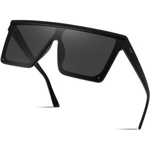 Oversized Sunglasses Mens Womens Flat Top Square Trendy Visor Shades UV400 B2470